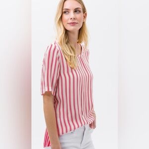 BRAX | NWT size 38/medium red and white short sleeve striped‎ Velma top